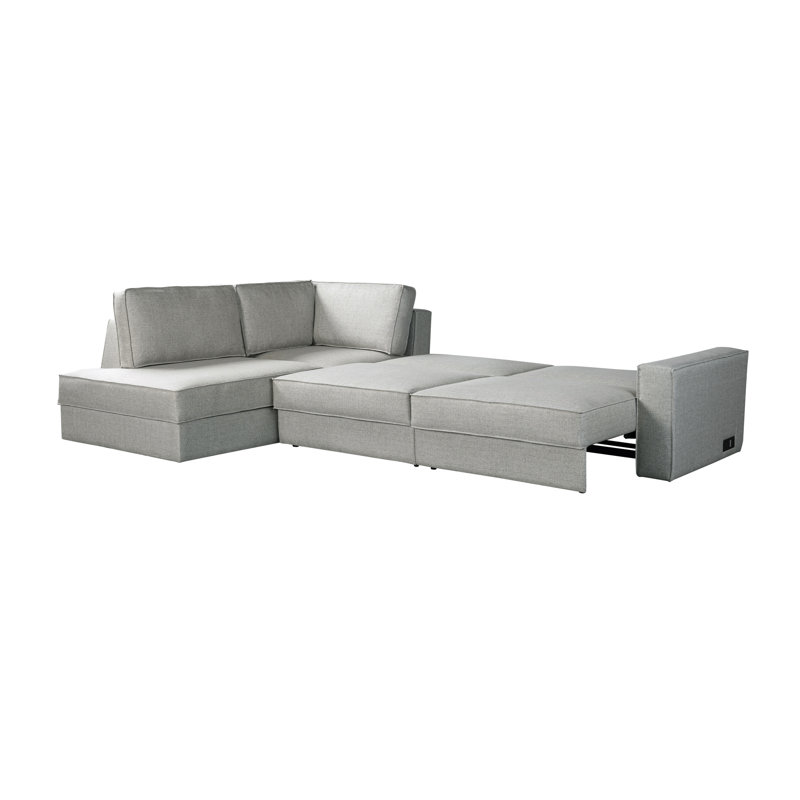 Canapé-lit modulaire faisant face à la gauche avec méridienne avec rangement Codode®, Face à la gauche