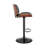 Jaqwon Dark Gray Brown And Black Iron and Faux Leather Adjustable Height Swivel Bar Chair-2132221824