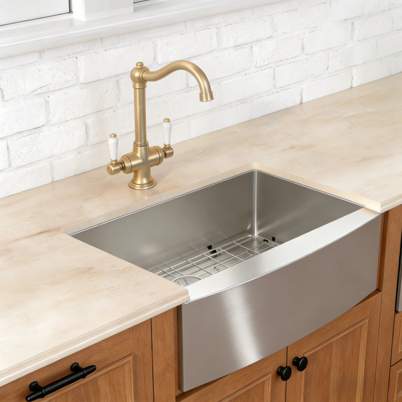 36'' L x 21"W Farmhouse Apron Kitchen Sink 16 Gauge Stainless Steel Single Bowl Undermount Kitchen Sink with Bottom Grid,Roll-up Rack