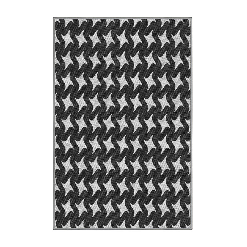 Tapis de zone noire à motifs, Rectangle 7 pi x 10 pi