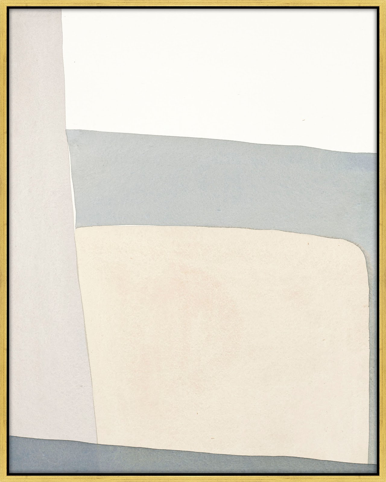 Simple Grey Painting by Julia Balfour, 38" H x 30" W x 1.4" D, Gold Framed Canvas