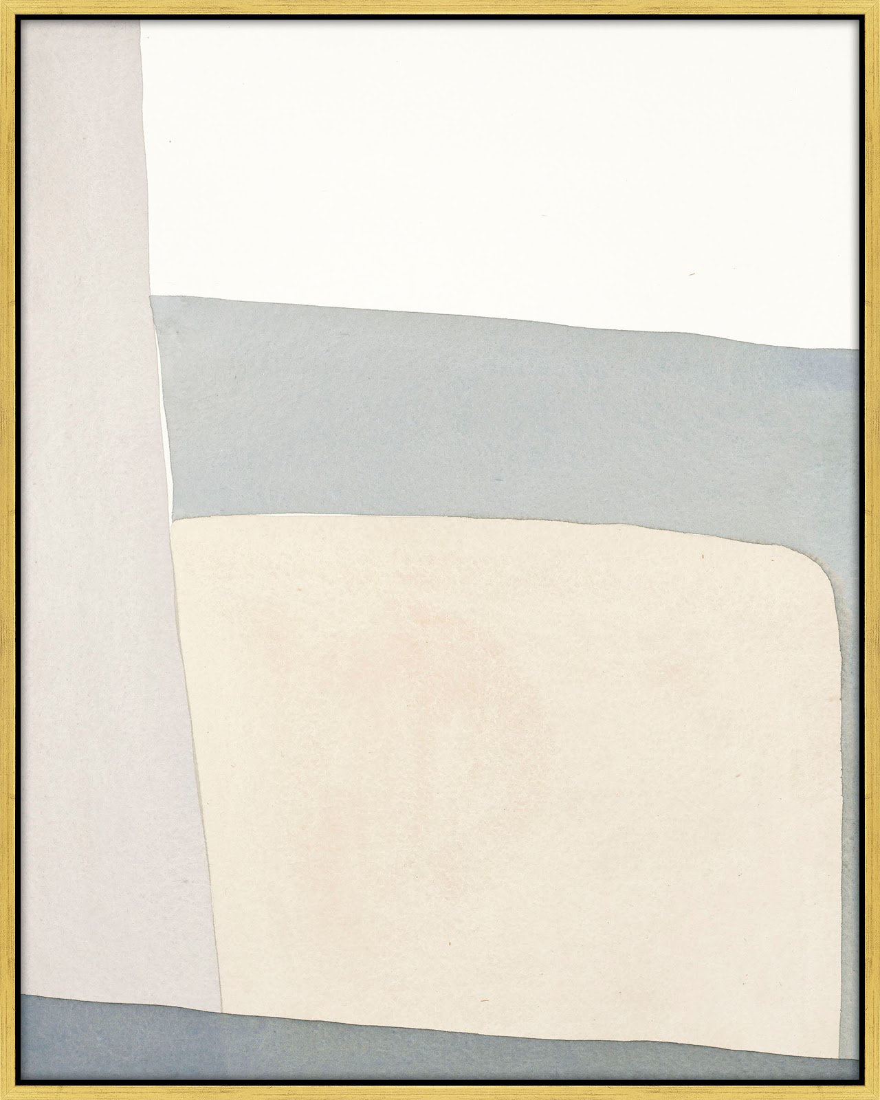 Simple Grey Painting by Julia Balfour, Gold Framed Canvas, 38" H x 30" W x 1.4" D