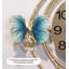 35.43" Golden Blue Free Form Metal Wall Clocks