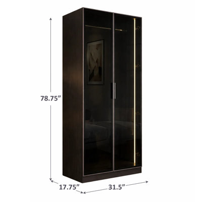 Armoire 2 Glass Doors, With Light Inside