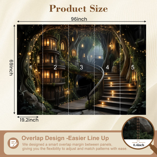 Red Barrel Studio Peel and Stick Wallpaper Whimsical Treehouse ...