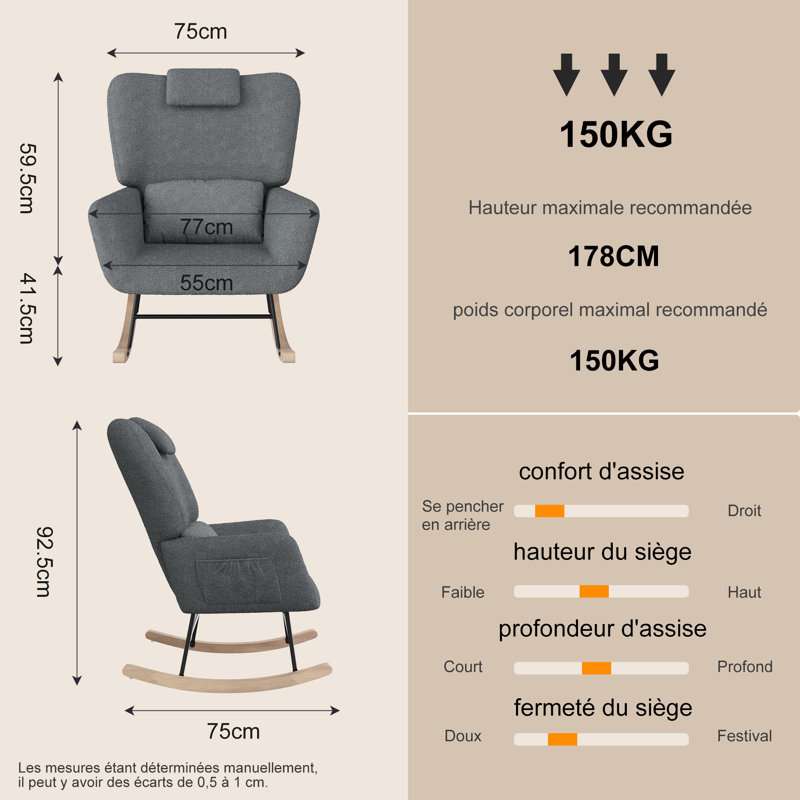 Rocking Chair, Grey