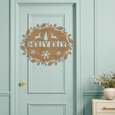Merry Christmas Metal Outdoor  Wall Decor, Custom Name Split Letter Sign, Unique Gift Personalize Wall Accent