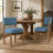 Modern Wooden Blended Linen Blue Dining Chair-202347696