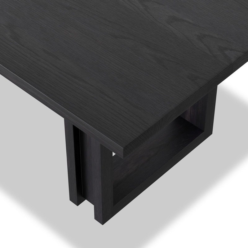 Carmel Solid Wood Dining Table, Black Wash
