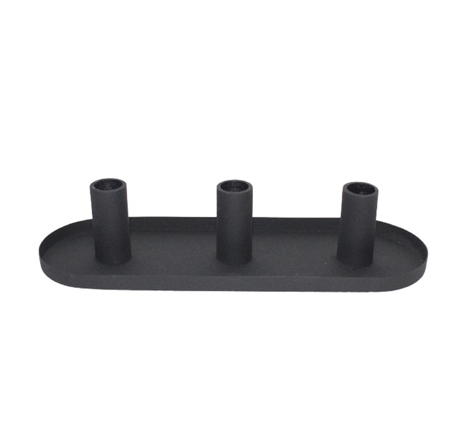3-Piece Aluminum Candlestick Set, Black
