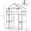 Serre de jardin portative - contrôle de la chaleur et de l'humidité, 6 tablettes, treillis, fenêtres de porte en maille, assemblage par obstruction du vent requis par 1 à 2 personnes