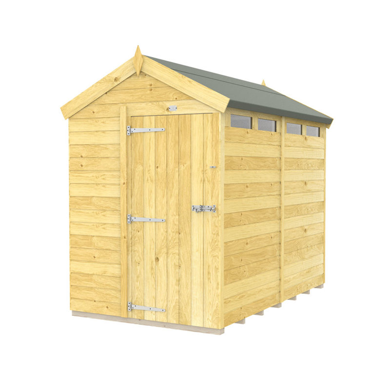 5ft x 8ft Apex Security Shed - Single Door