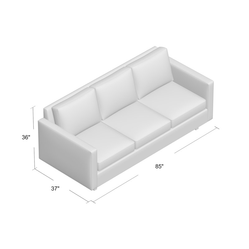 Catalina 85'' Upholstered Sofa, Klein Pink, Black, 84 inches