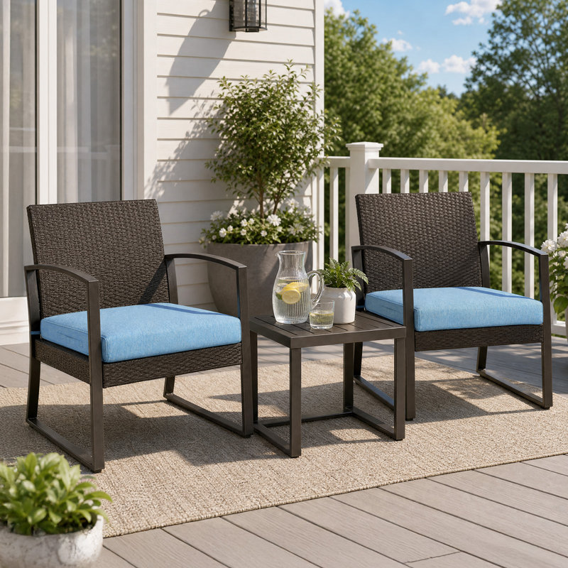 Ensemble de 2 coussins de siège profond, 25"W x 25"D, Lake Blue