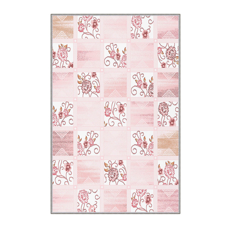 Stylish Hall Carpet, 2.6 x 6.6 Feet, 100% Polyester, 0.3 in Pile Height | Antibacterial, Non-Slip PVC Felt Dot Underside | 3D Digital Print, Machine Washable, Ideal for Entryway & Living Spaces