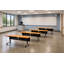 Tables de formation mobiles commerciales avec alimentation intégrée | Ensemble de 4 | Tables gigognes pliables de 80 po | Roulettes verrouillables | Mobilier de salle de conférence et de classe | Hêtre | Sièges 8