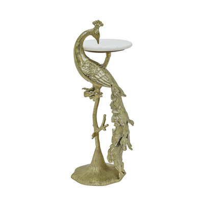 Table d'appoint Peacock avec plateau en marbre blanc