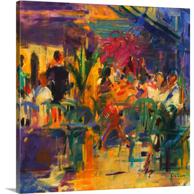 «Annelijn Cafe de la Place, St Paul de Vence» par Peter Graham, reproduction d'art sur toile
