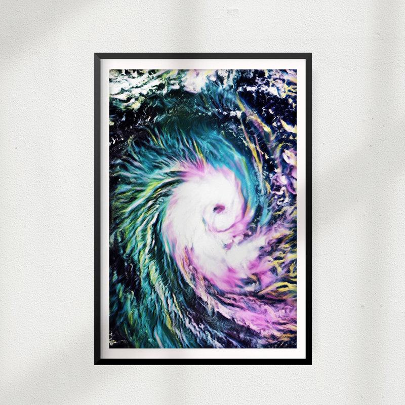 Hurricane - Reproduction d'art graphique sur papier encadré, H 7 po x l 5 po x P 0,05 po