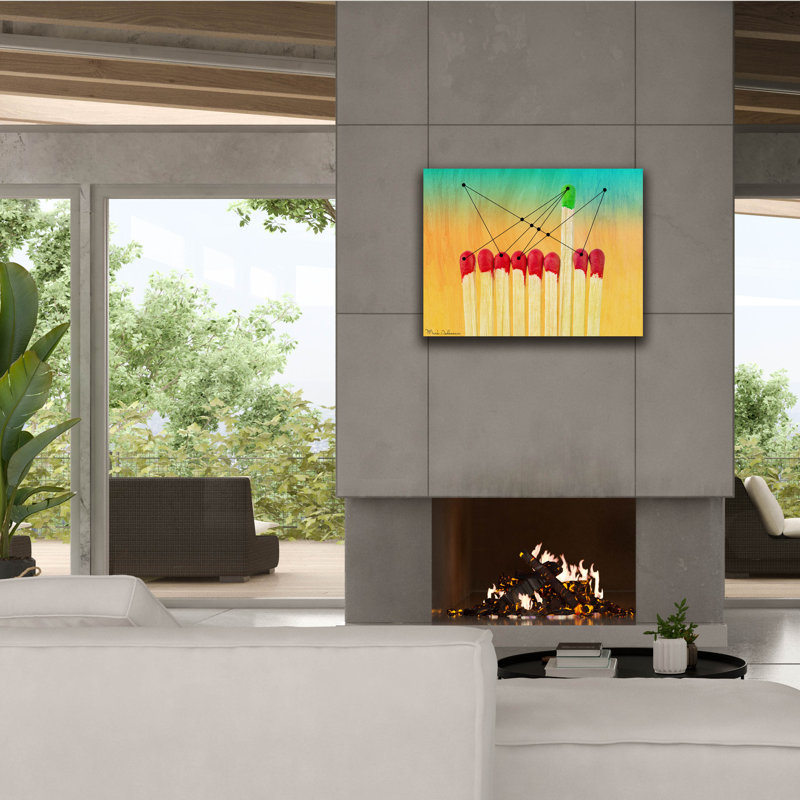 Toile épique «Matches 1» par Mark Ashkenazi, art épique, 34 po x 26 po, H 26 po x l 34 po x P 1,5 po