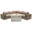 Lsi Fully Assembled 4 Person Seating Group With Sunbrella Cushions And Concrete Firepit-427303038