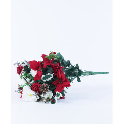 Faux Silk Poinsettia Arrangement