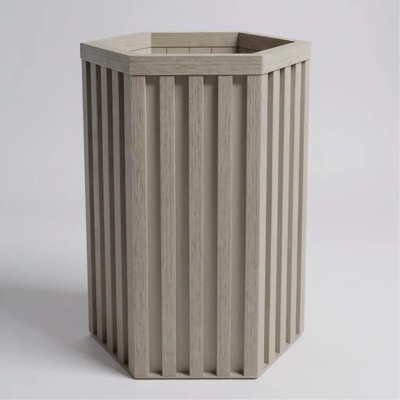 Hexagon Column Planter MD - Grey Brown