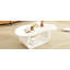 Table basse 39,3 "x 23,6" moderne avec plateau de 1,5 po d'épaisseur, table de bout de style irrégulier avec pieds courbés, table d'appoint au design unique avec bord arrondi pour le salon, appartement-450704864