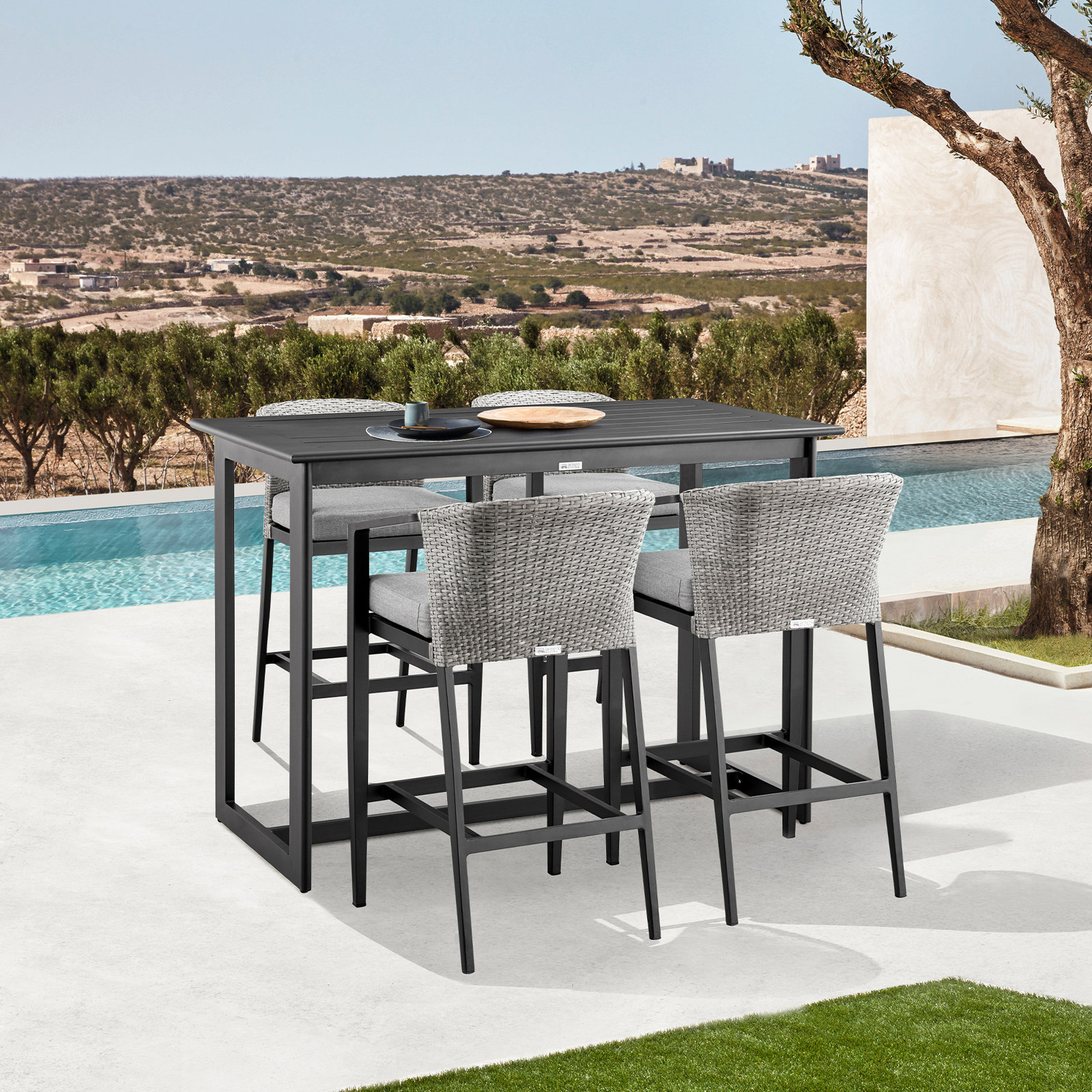 Abalone Patio Bar Stool, Bar Stool (30" Seat Height)