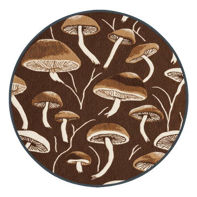 Washable Portobello Mushroom Vegetables Area Rug