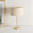 Charlie Gold Stem Metal Table Lamp with Natural with Gold Inner Lamp Shade and LED Bulb-2063244372-2063244392-2063244394
