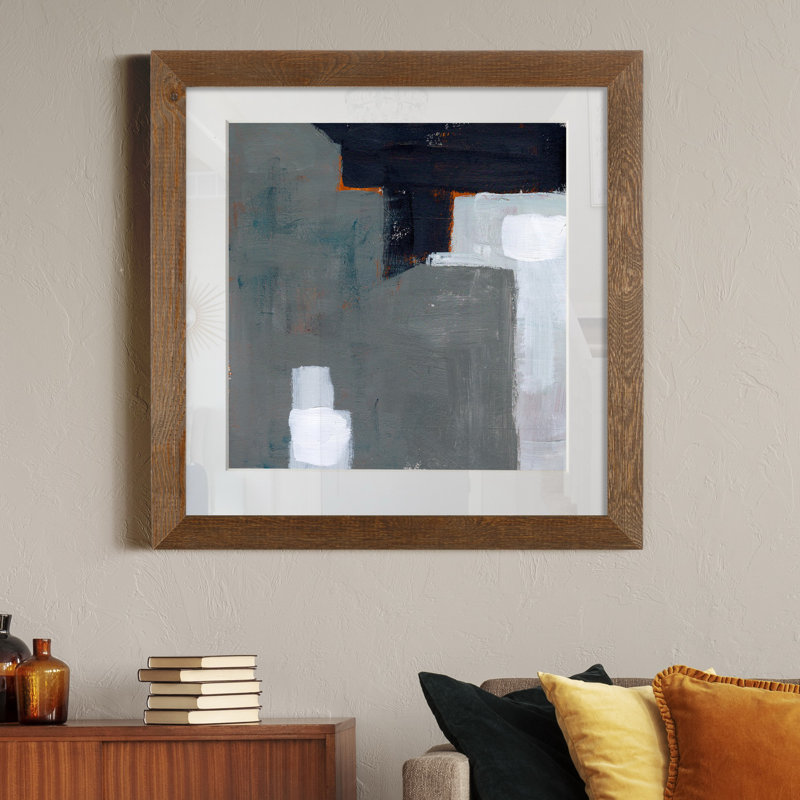 Béton mural IV-reproduction d’art sur papier encadrée, H 17 po x l 17 po x P 1,5 po, Érable encadré