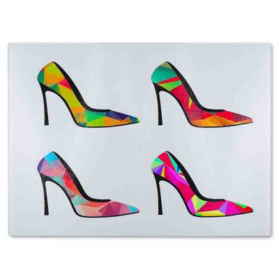 Geometric High Heels Glass Chopping Board