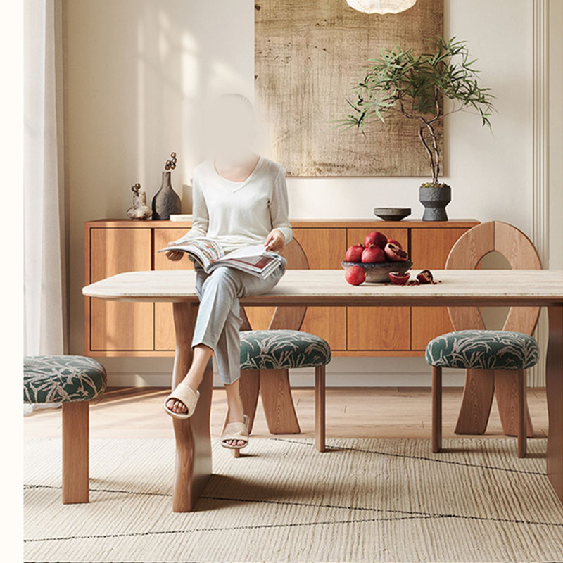 Table de salle à manger en bois de cire blanc rétro français, H 29,52 po x L 70,86 po x l 31,49 po