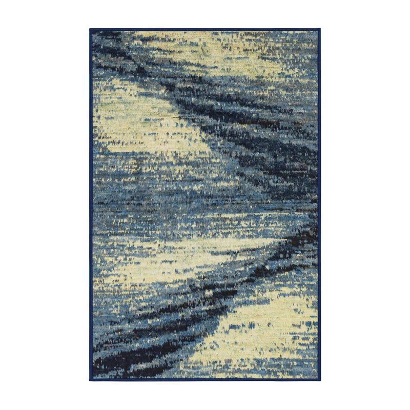 Tapis abstrait 100% lavable à la machine 2546, Rectangle 5 pi x 7 pi