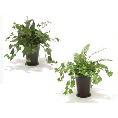 12'' Faux Ivy Plant in Metal Pot