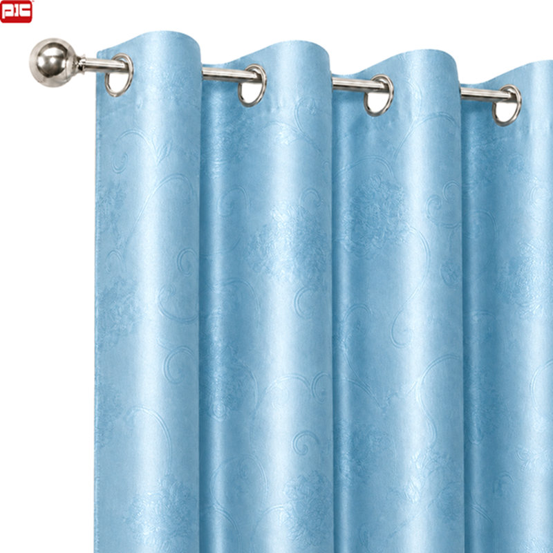 Rideau en polyester Dickison, L 54 po x L 84 po, Bleu