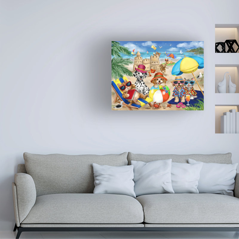 Art sur toile Jean Jean Beach, H 14 po x l 19 po