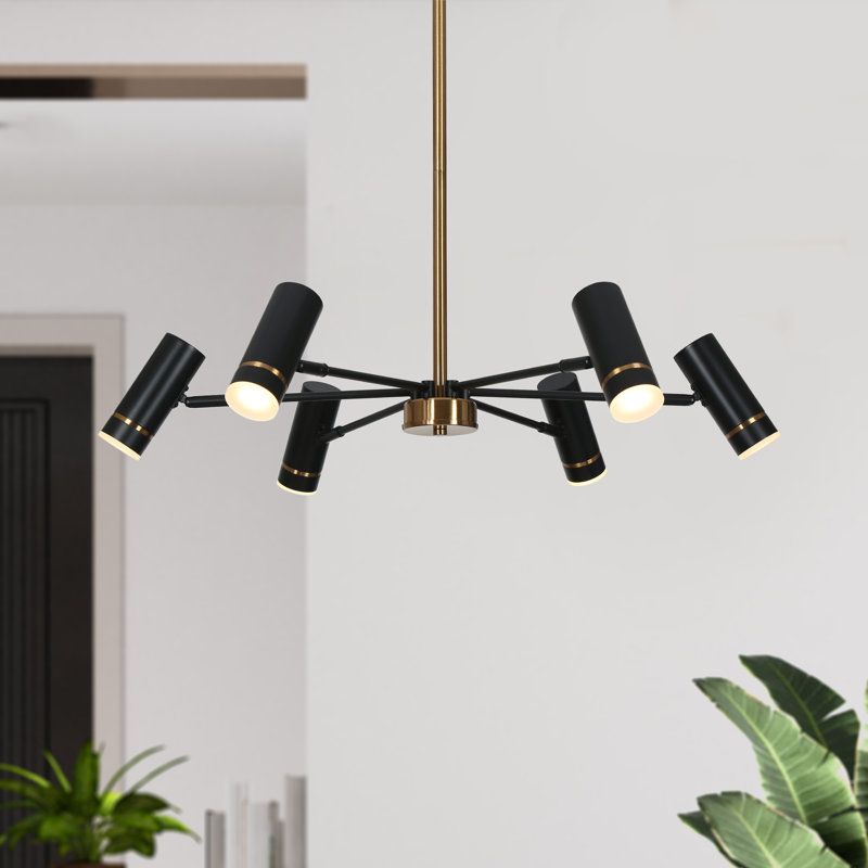 Miaisabella 6-Light Sputnik Modern Linear LED Chandelier