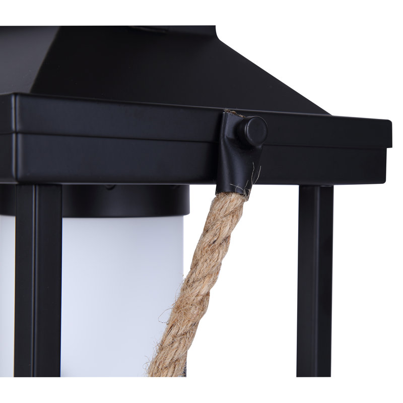 Durim 1 Light Table Lamp With Matte Black And Rope Finish And White Shade