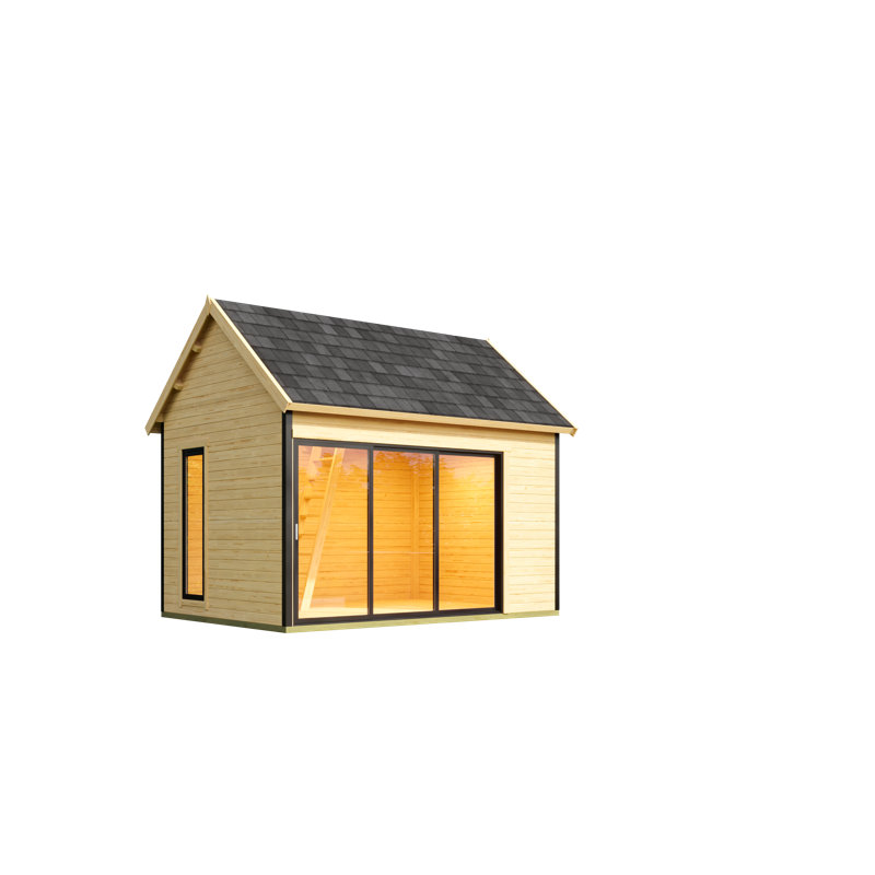 Lasita Murano 2 - 13.5 x 10 Ft. Premium Log Cabin With Aluminium Double Glazed Doors And Windows (44mm)