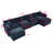 Modern Chenille Loveseat Sofa Couch With Ottoman-1360277066-1360277067