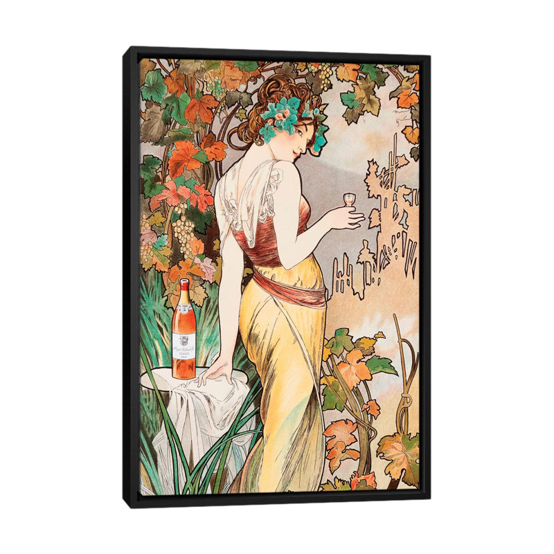 « cognac », reproduction sur toile, H 26 po x l 18 po x P 1,5 po, Toile avec cadre noir, Pas de tapis
