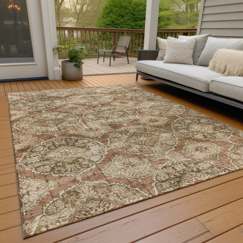 Machine Washable Indoor/Outdoor Husby ACN2196 Panel Rug, Rectangle 5' x 7'6"