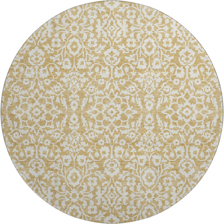 Premium Machine Washable Prisco Gold Rug