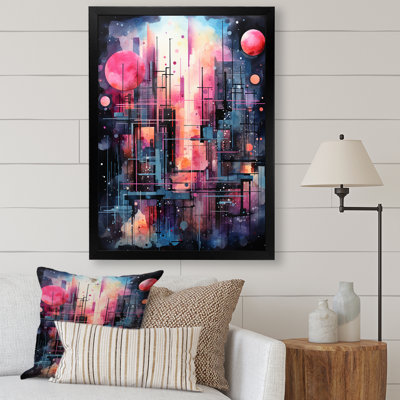 Abstract Northern Pink Luminous Night 2 - Northern Lights Wall Art