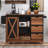 55.5" Farmhouse Kitchen Island With Drop Leaf, Kitchen Storage Island With Barn Door, Power Outlet, Rolling Kitchen Cart On Wheels With Spice Rack, For Home, Kitchen, Dining Room-693877459