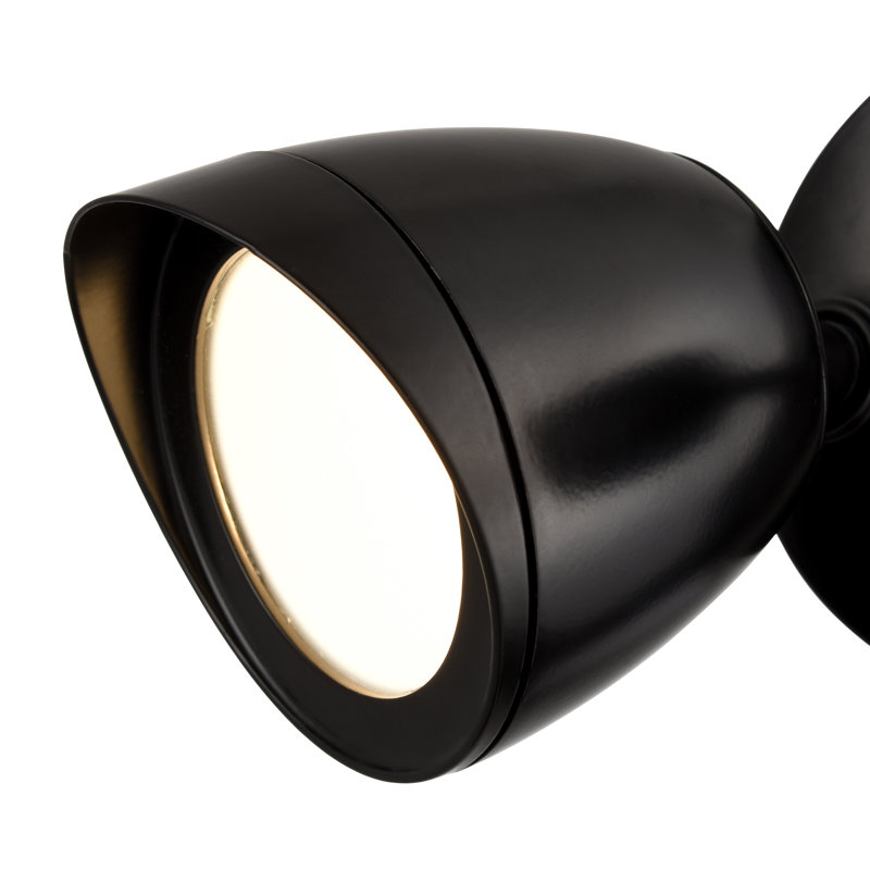 10.5" High 2-Light LED Outdoor Security Flood Light - Powder Coated , Matte Black