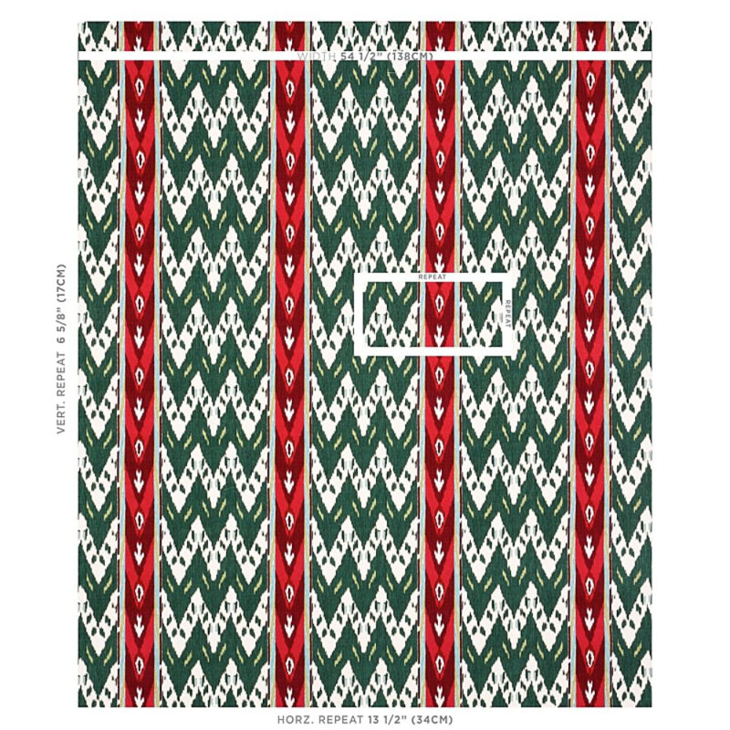 Tissu en velours Samar Ikat, Vert