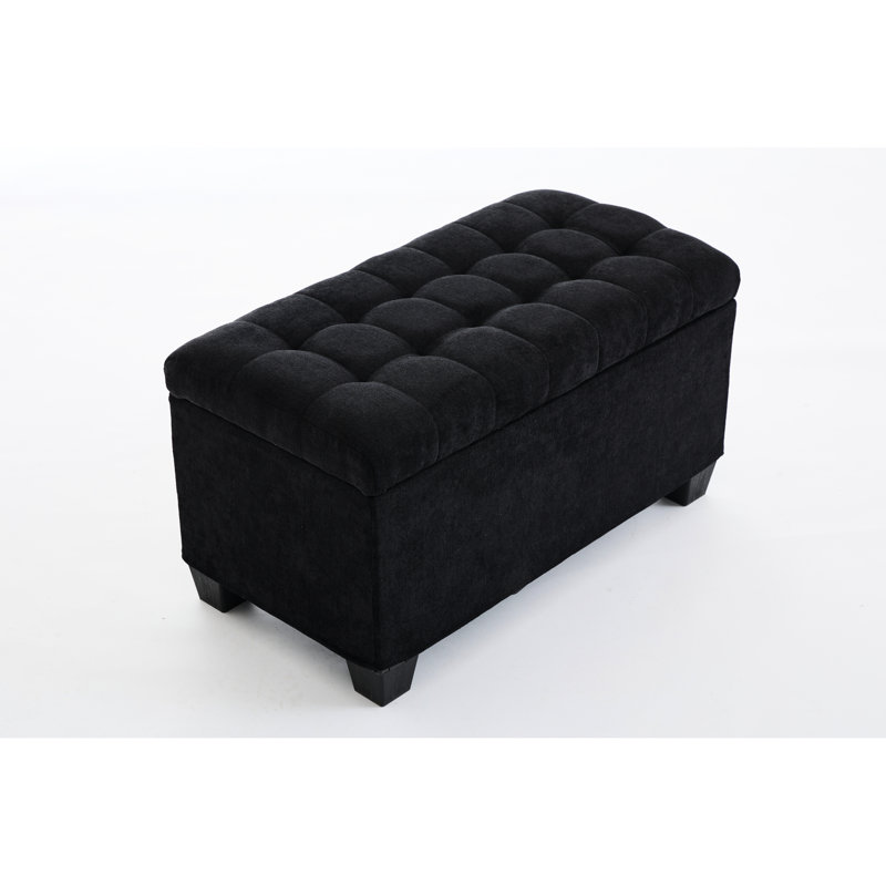 Rangement 16 x 30 16,1 pouces, tabouret de bout de lit, construction solide et stable, pour le salon, la chambre à coucher, le vestibule, le banc à commode noire, pouces, fabrication de qualité